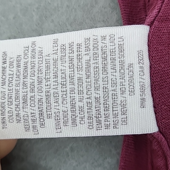 PINK Victoria's Secret Long Sleeve Pink Nation Maroon Tee Shirt - Size Small - Picture 6 of 11